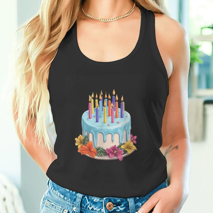 Bunter Geburtstagskuchen Mit Blumen Tank Top