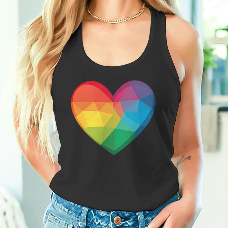 Buntes Herz Regenbogen Tank Top