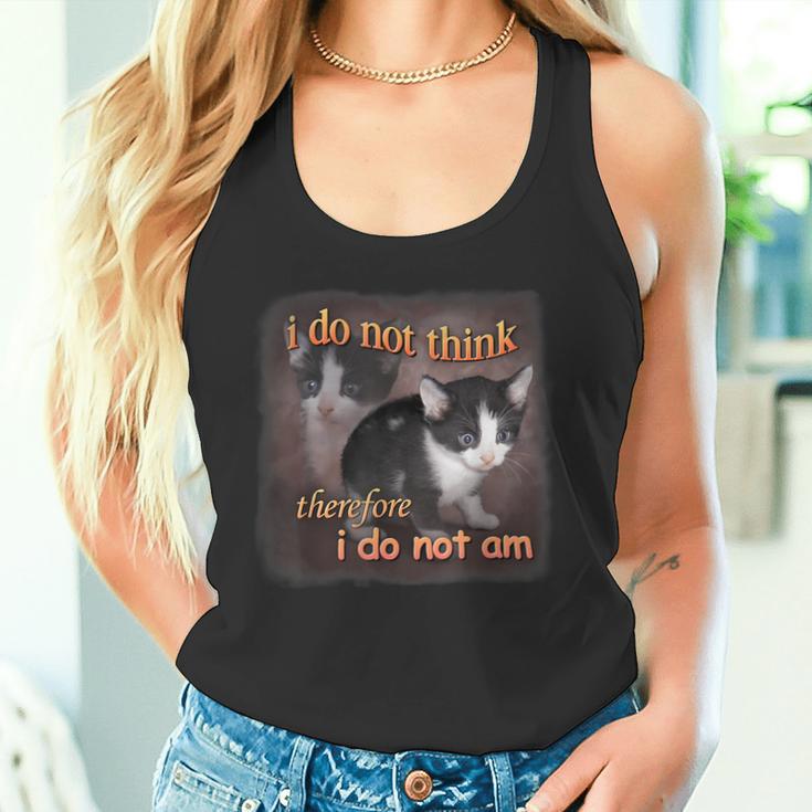 Cat Meme Portrait Ich Denke Nicht Also Bin Ich Nicht Bin Ich Nicht Tank Top