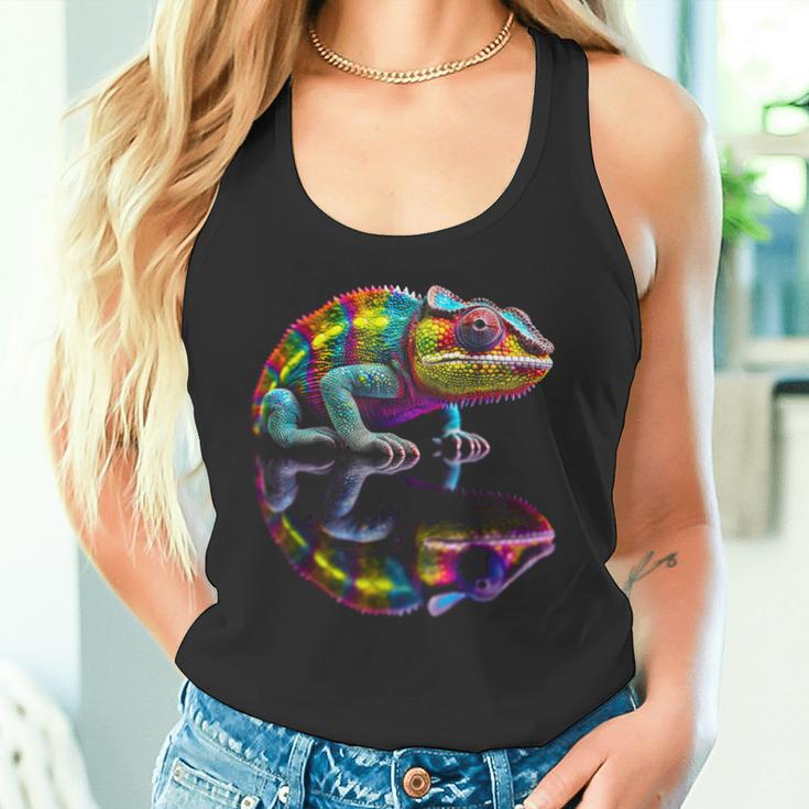 Chameleon Animal Graphic Illustration Chameleon Tank Top