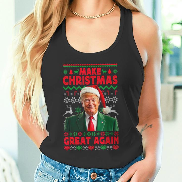 Make Christmas Great Again Santa Trump Christmas Ugly Tank Top