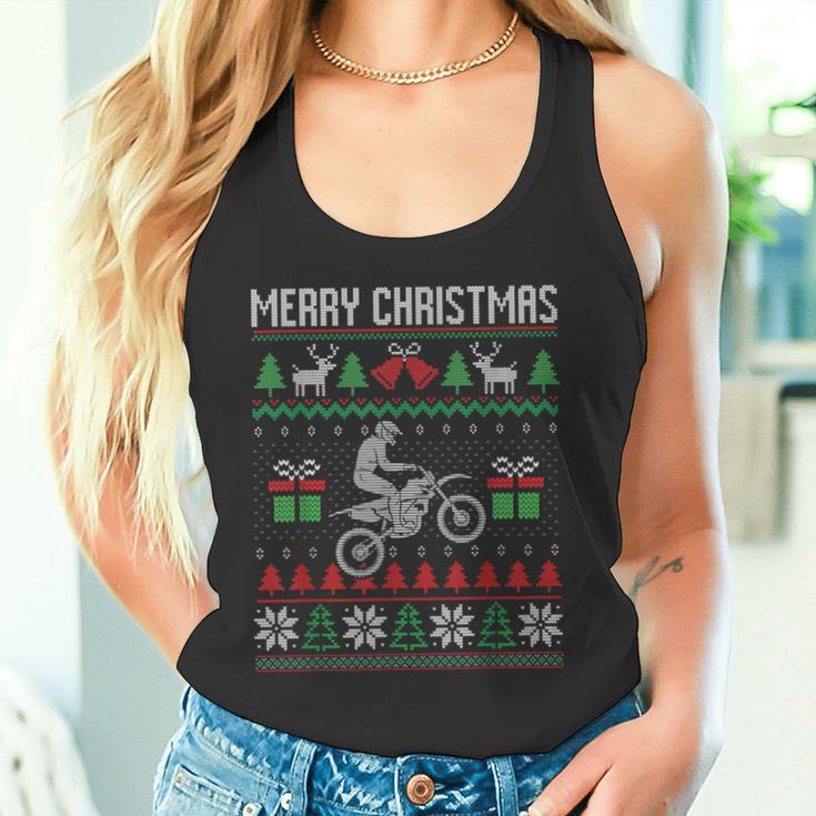 Christmas Jumper Motocross Dirt Bike Racing Christmas Sports Ugly Tank Top