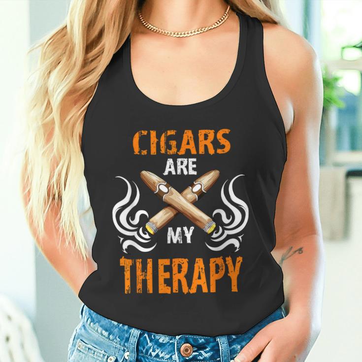 Cigars Are My Therapy Smoker Saying Cigar Smoke Tobacco Tank Top