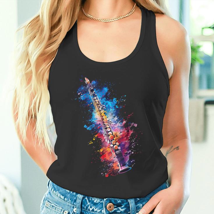 Clarinet Instrument On Colourful Painted Clarinet Tank Top