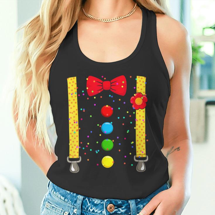 Clown Costume With Braces Confetti For Carnival Fancy Dress Tank Top