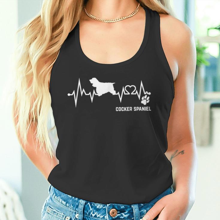 Cocker Spaniel Heartbeat Pulse Dog Ecg Dog Lovers S Tank Top