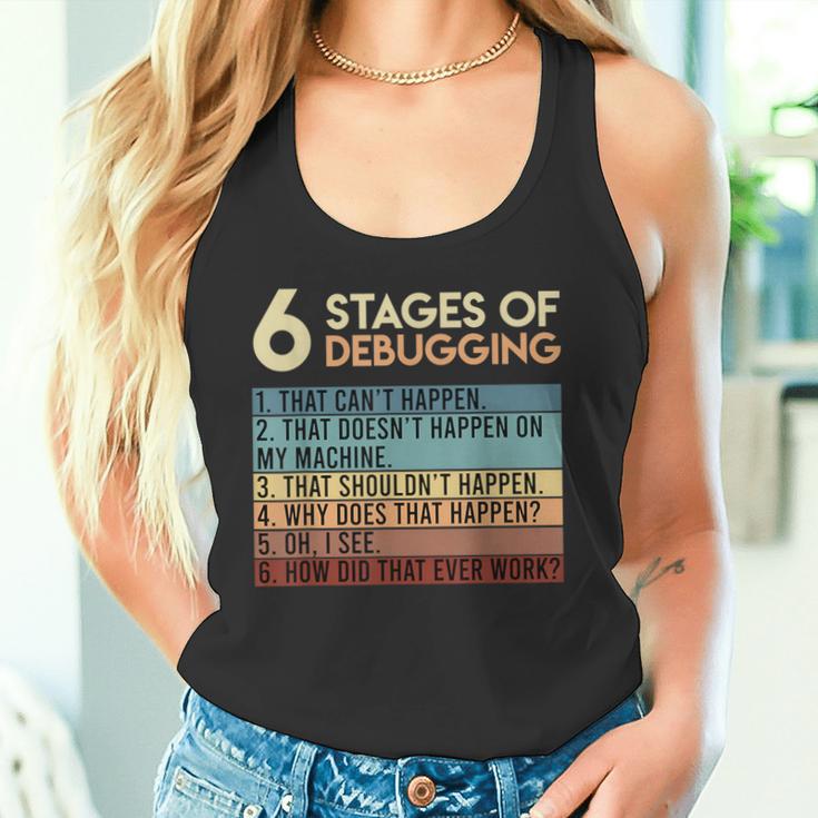 Coder Informatiker Admin 6 Stages Of Debugging Programmer Tank Top