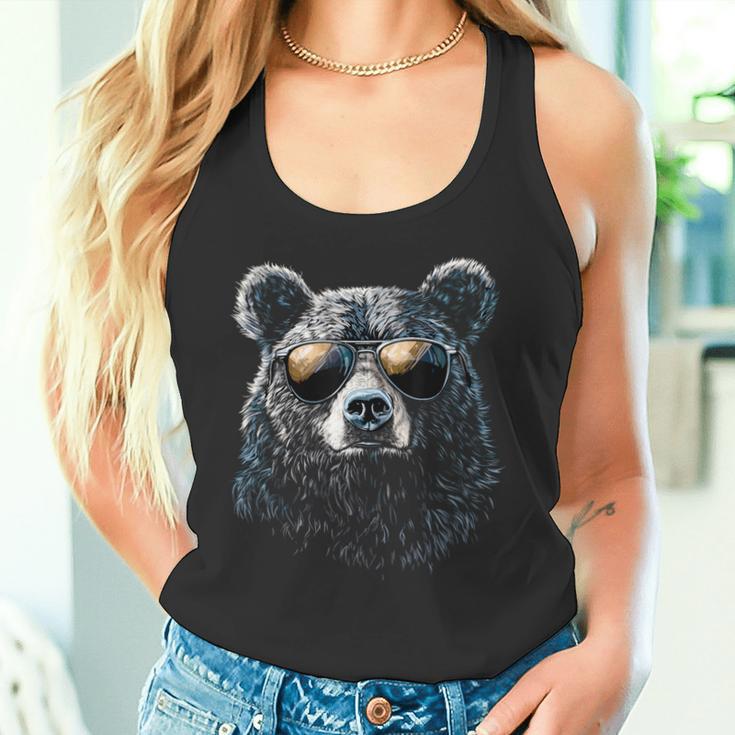 Cool Bear Portrait With Sunglasses Illustration Bear Tank Top