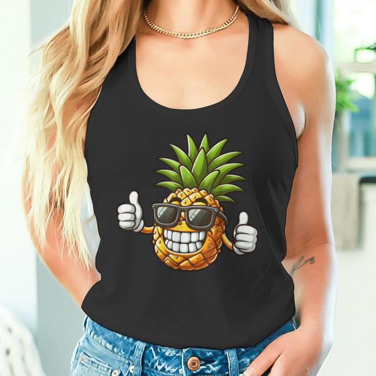 Cool Pineapple Wearing Sunglasses Fun Fruit Tank Top