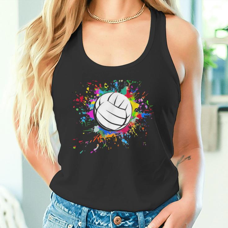 Cuteolleyball Ball Watercolor Colorful Paint Splash Tank Top