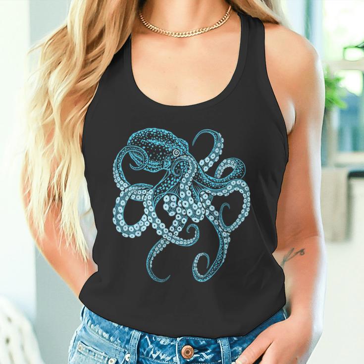 Deep Sea Blue Octopus In Combat Posture Tank Top