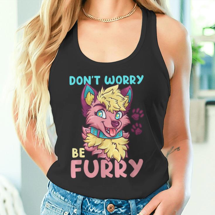 Don't Worry Be Furry I Furry Fandom Cosplay Tank Top