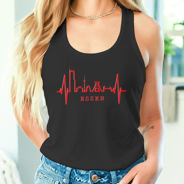 Essen Skyline Heartbeat Ruhrpott Fan Heart Love Essen Tank Top