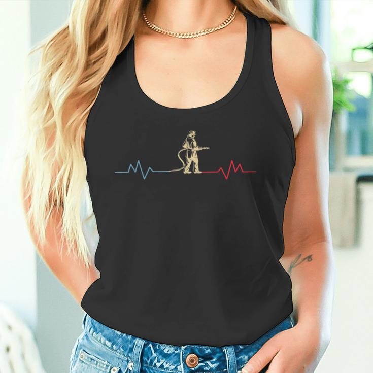 Fireman Heartbeat Fire Brigade Sayings Tank Top