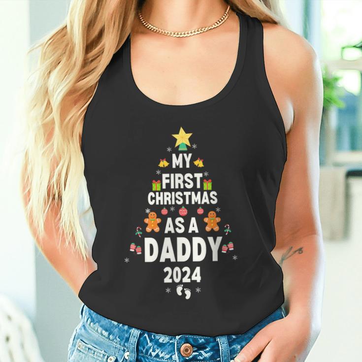 First Christmas As A Daddy 2024 Pregnancy Announcement Tank Top