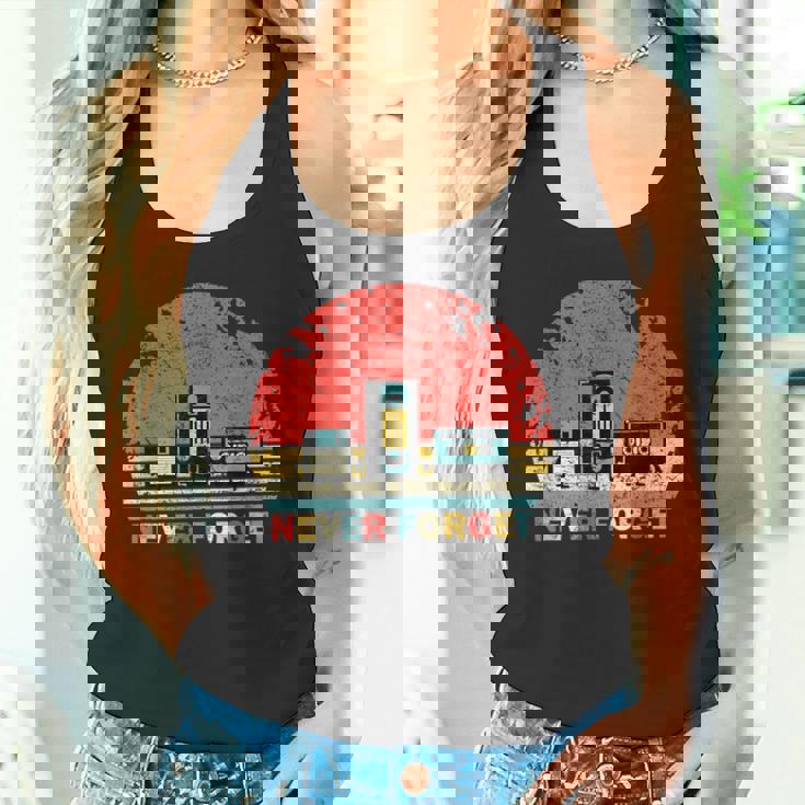 Never Forget Floppyhs Cassette Retrointage Divertido Camiseta sin mangas