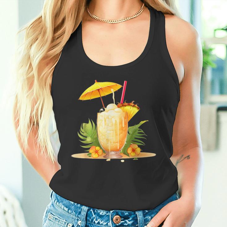 Fresh Pina Colada Fruits And Cocktail For Summer Drinks Tank Top