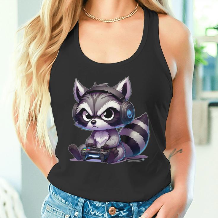 Angry Raccoon Gamerideo Games Lover Tank Top