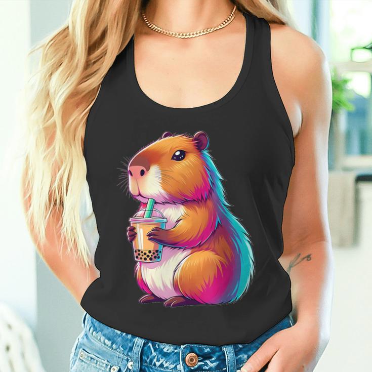 Capybara Bubble Tea Animal Lover Rodent Tank Top