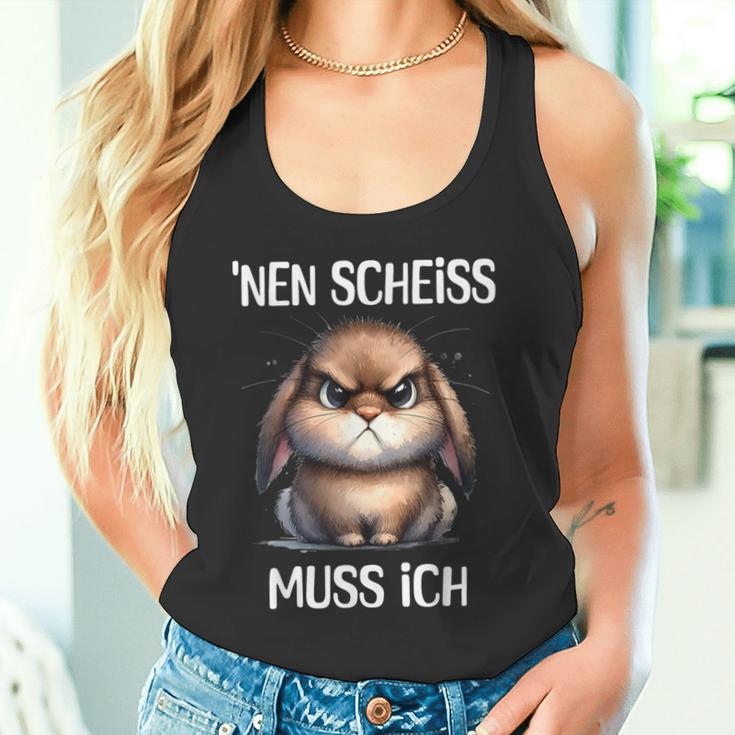 Rabbit With Cheeky Saying 'Nen Scheiss Muss Ich Tank Top