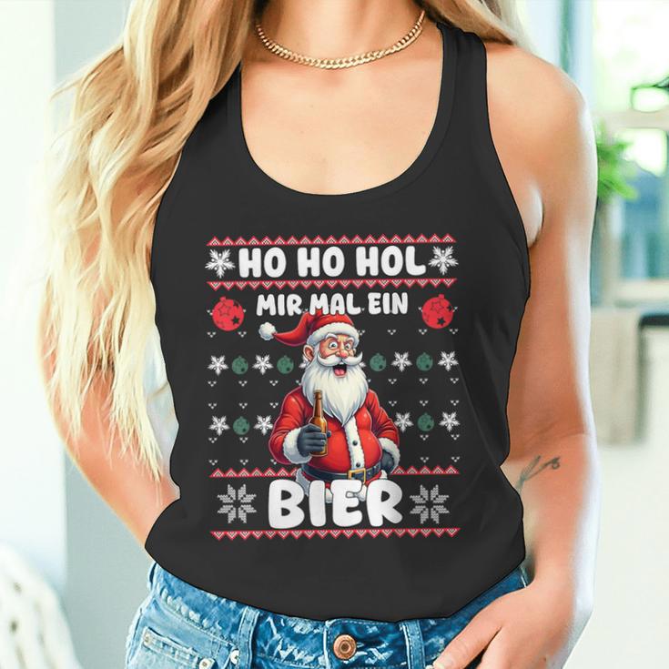 Saying Ho Ho Hol Mir Mal Ein Bier Ugly Christmas Tank Top