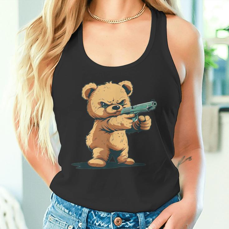 Teddy Bear With Gun For Gun Lovers Tank Top