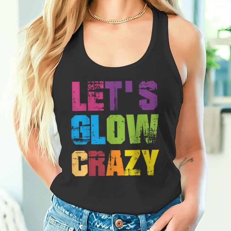 Lets A Glow Crazy Retro Colourful Quote Group Team Tie Dye Tank Top