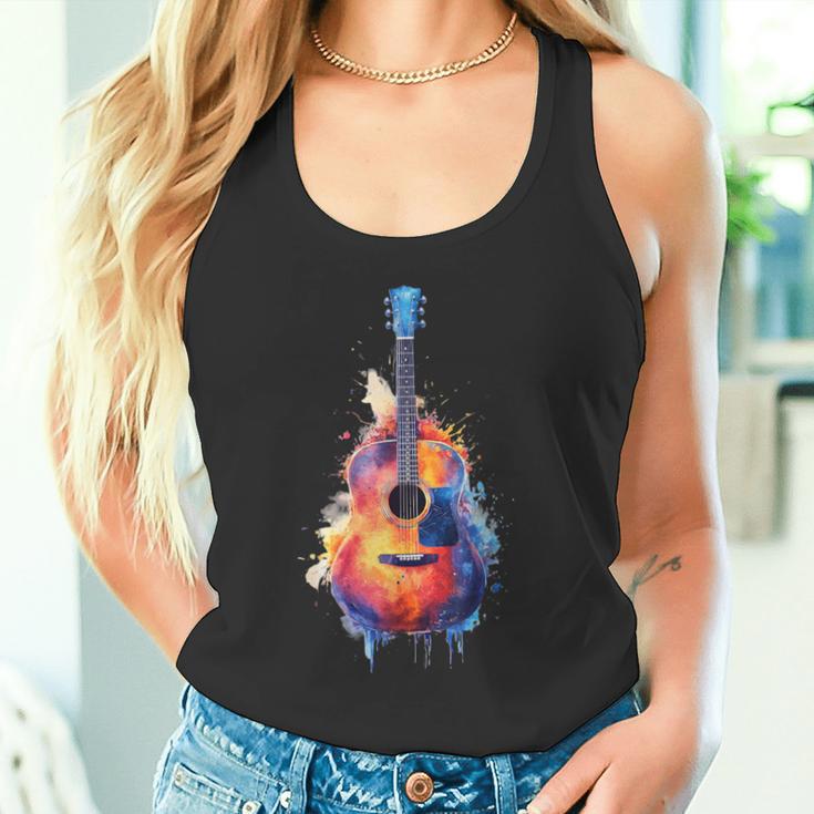 Guitar Splash Watercolour For Guitarists Electric Guitars Tank Top