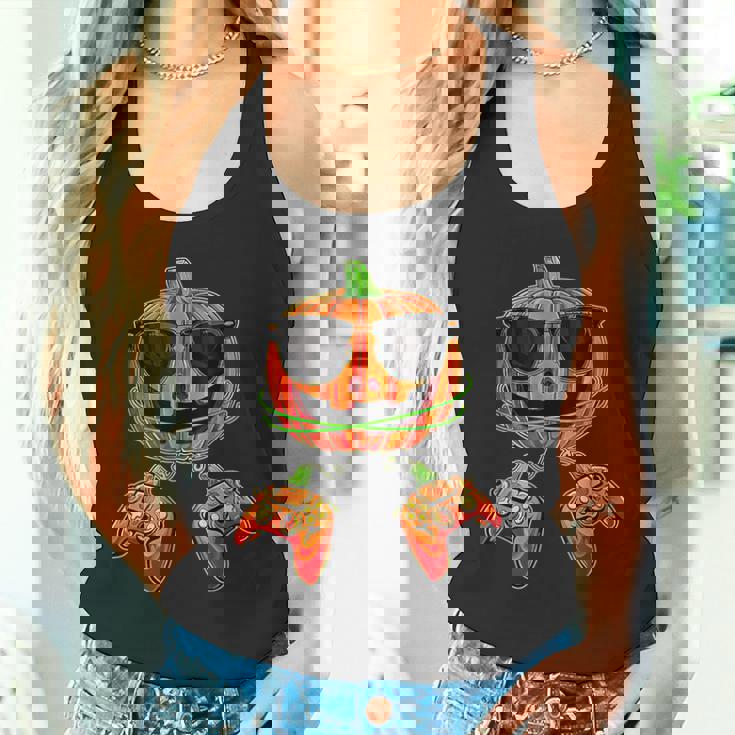 Halloween Jack O Lantern Pixelated Gaming Gamer Boys Men Tank Top