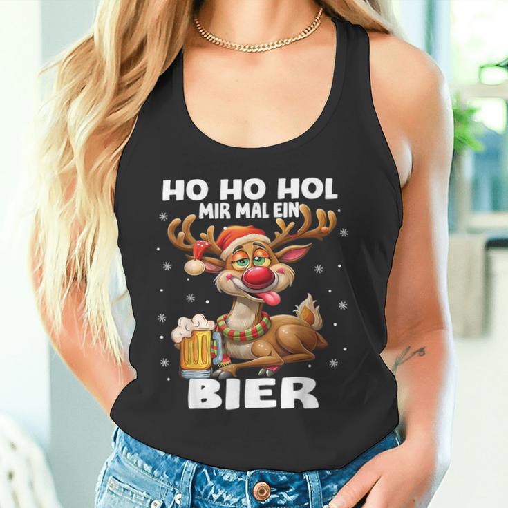 Ho Ho Hol Mir Mal Ein Bier Reindeer Saying Christmas Tank Top