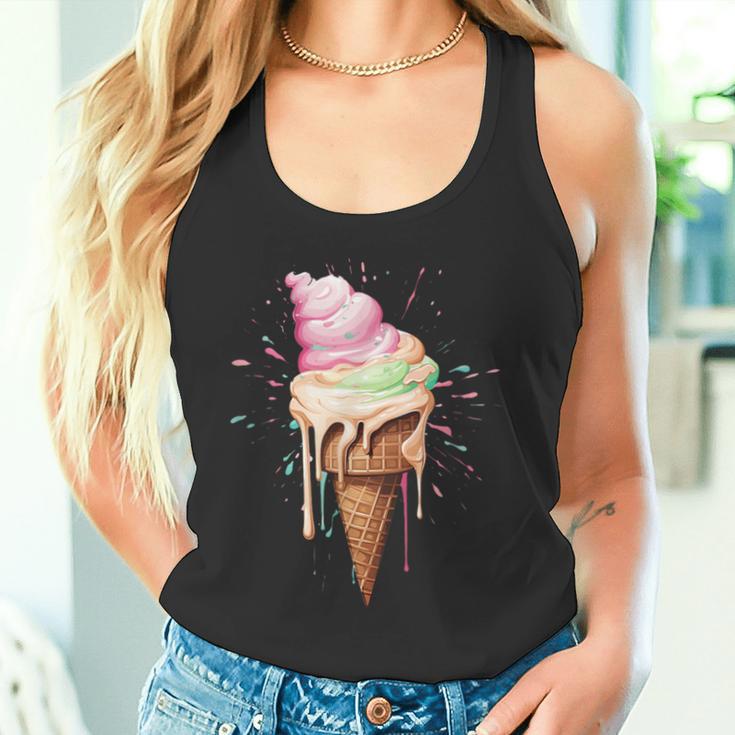 Ice Cream Melting Ice Cream Cone In Pastel Colours Tank Top