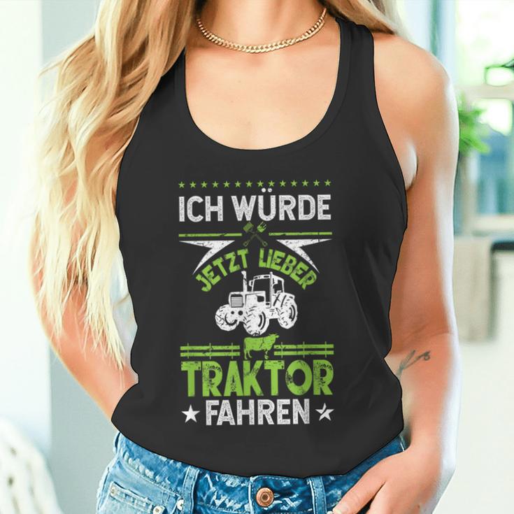 'Ich Würde Jetzt Lieber Tractor Driving' Tank Top