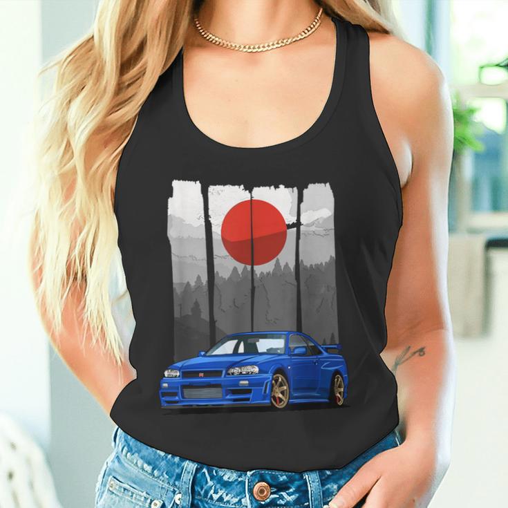 Jdm Skyline 34 Car Tuning Japan Rising Sun Drift Tank Top