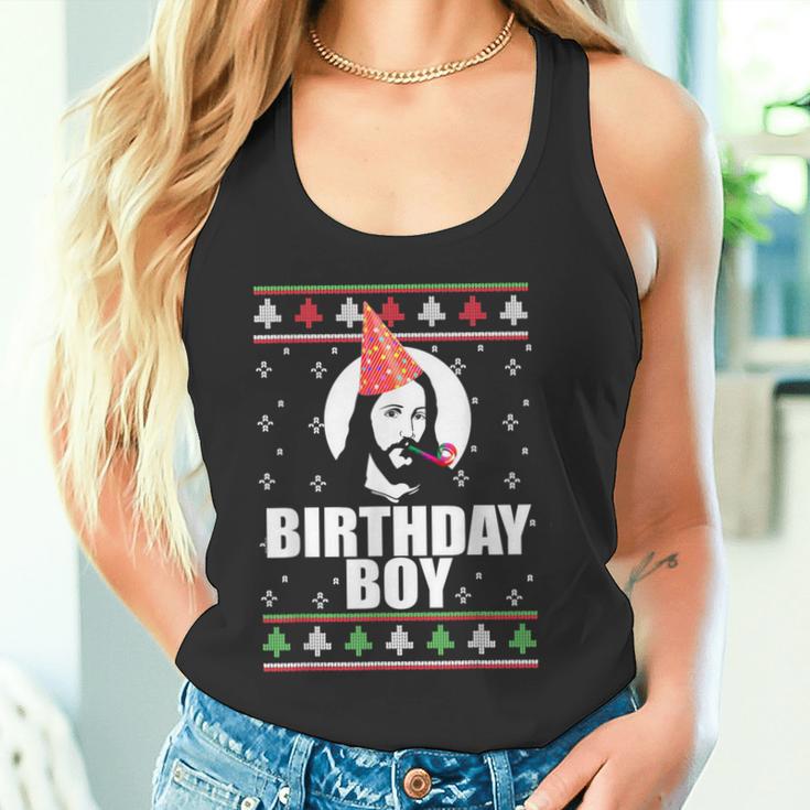 Jesus Nasty Christmas Knitted Jacket With Birthday Boy Tank Top