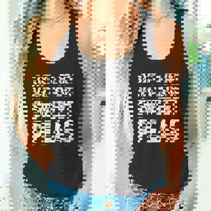 Just A Boy Who Loves Sweet Peas Sweet Pea Flowers Lover Tank Top
