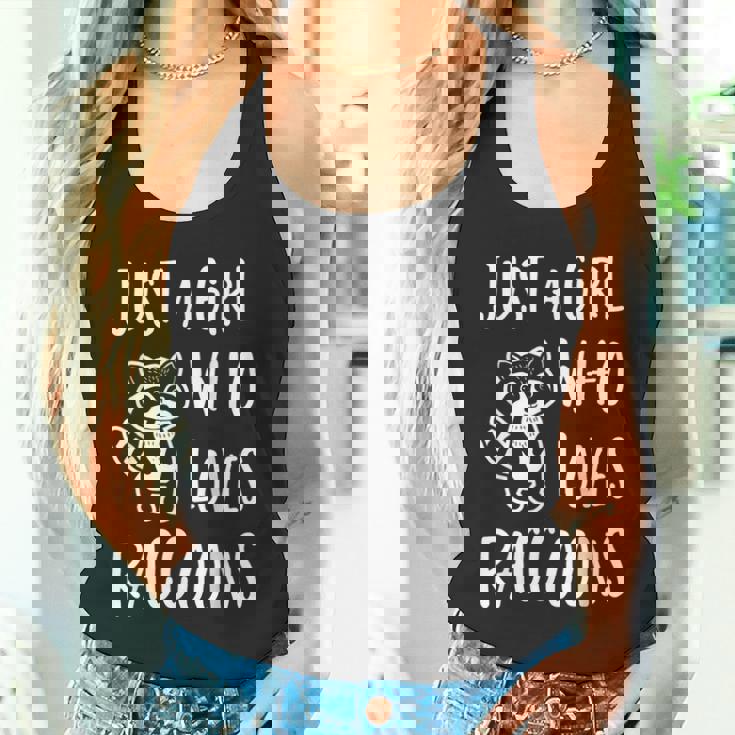 Just a Girl Who Loves Raccoons Cute Raccoon Lover Tank Top