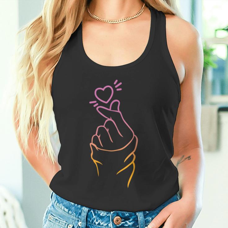 Korean Heart Finger K-Pop Heart Hand Sign Tank Top