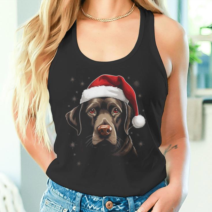 Labrador Dog Christmas Walking Dog Fan Tank Top