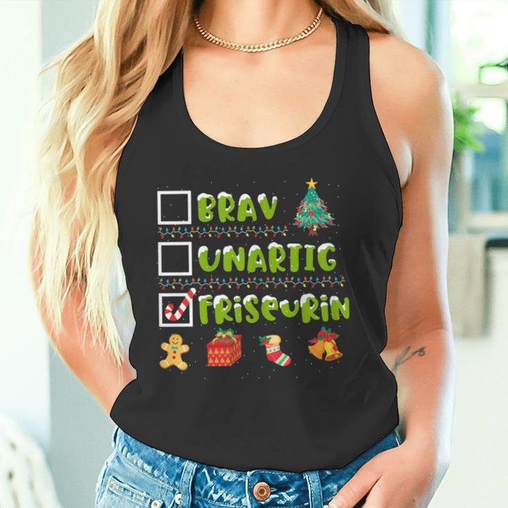 Ladies Brav Naughty Hairdresser Christmas Tank Top