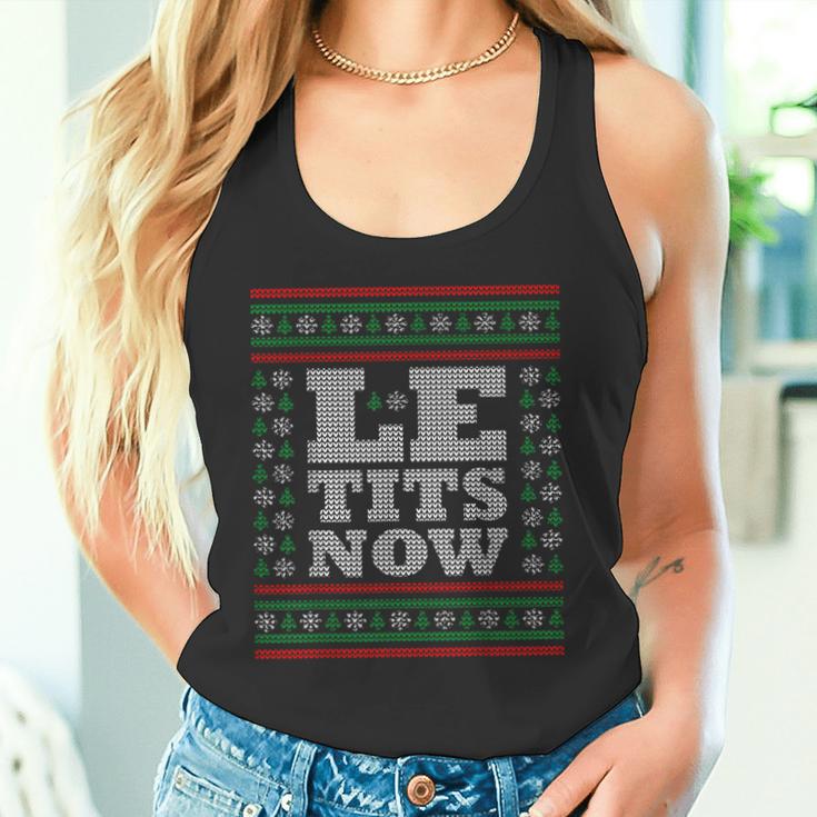 Le Tits Now Ugly Jumper Christmas Lass Es Snow Christmas Tank Top