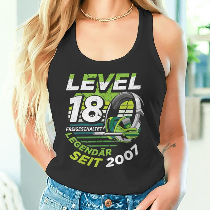 Level 18 Birthday Boy Gamer Man Decoration Age 2007 Tank Top