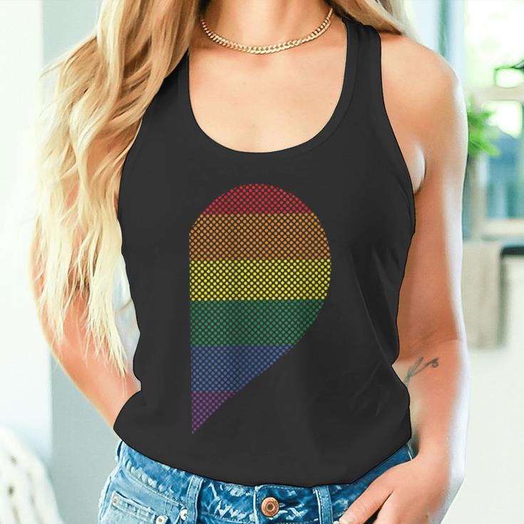 Lgbt Half Heart Love Partner Gay Lesbian Pyjama Couple Tank Top