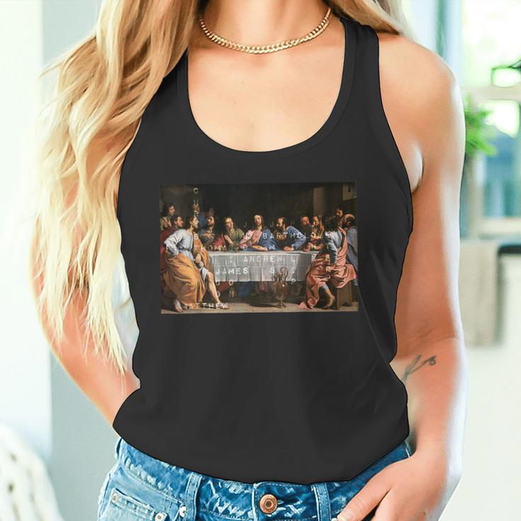 The Lord Jesus Christ With 12 Apostles On The Supper Of The Father S Tank Top