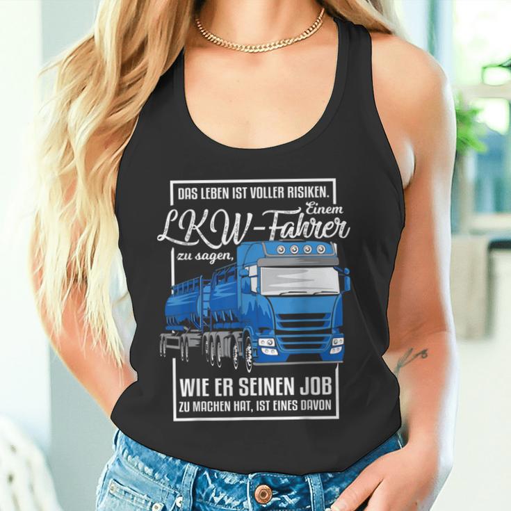 Lorry Motif With Saying For Truck Driver Tank Top