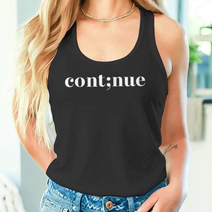 Mental Health Awareness Continue Semicolon Tank Top