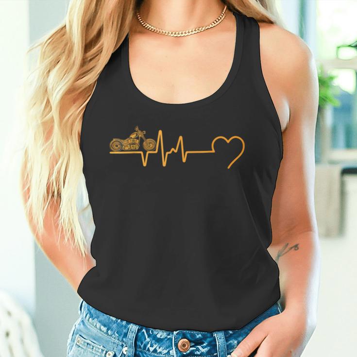 Motorcycle Heartbeat Biker Ecg Line Frequency Motorcyclist Tank Top