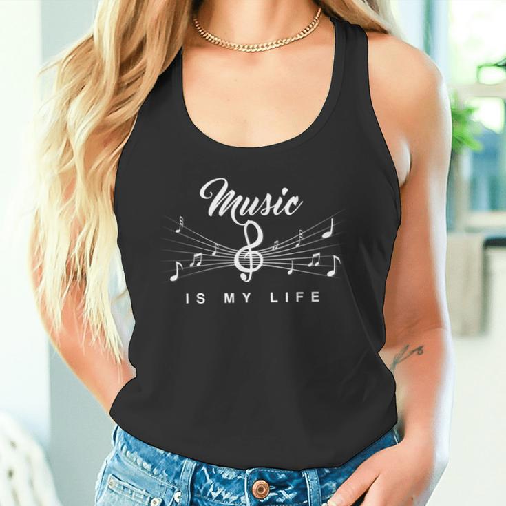 Music Is My Life Music Musician Treble Clef Tank Top