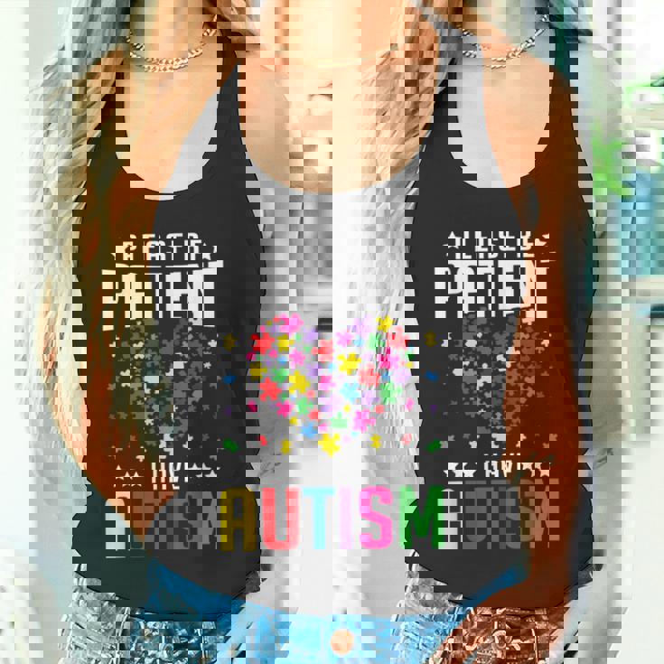Please Be Patient I Have Autism Autistic Child Kids Toddler Tank Top