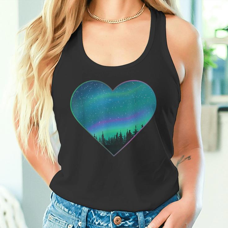 Polar Lights Heart Northern Lights Aurora Borealis Tank Top