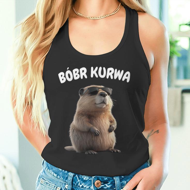 Polish Beaver Saying Bober Kurwa Yes Pierdole Bobr Tank Top